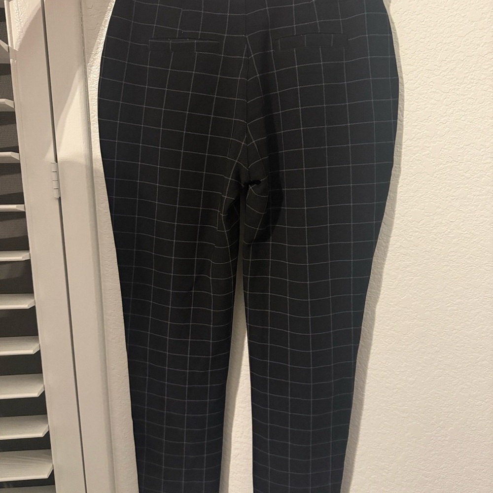 Men's Black Windowpane Dress Pants